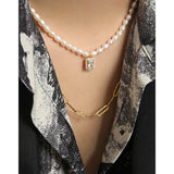 Natural Freshwater Pearl Necklace S925 Sterling Silver Pendant Necklace