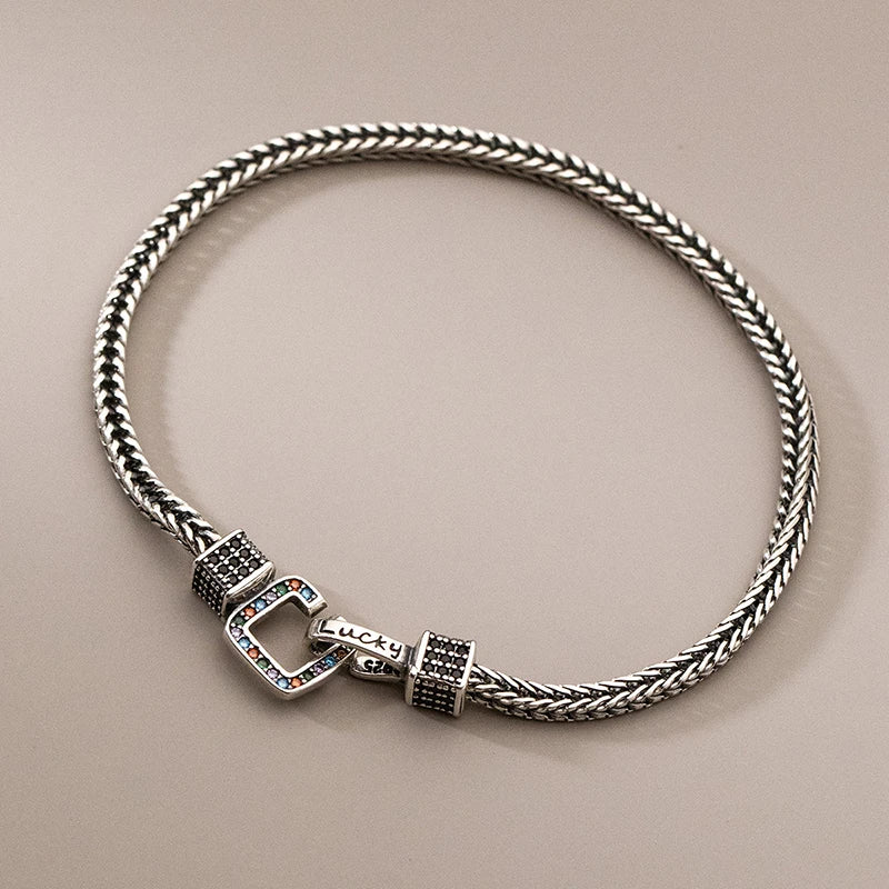 Vintage Chain Engraved Letters Lucky Bracelet For Women