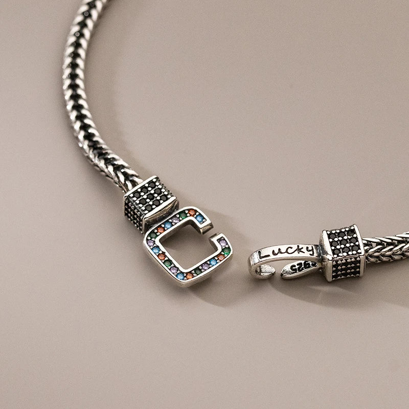 Vintage Chain Engraved Letters Lucky Bracelet For Women