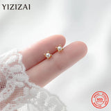 925 Sterling Silver Crown Pearl Stud Earrings for Women