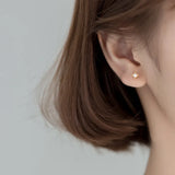 925 Sterling Silver Crown Pearl Stud Earrings for Women