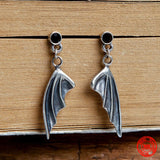 Punk Style 925 Silver Devil's Wings Stud Earring For Women