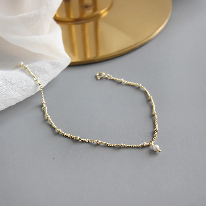 925 Silver Baroque Pearl Bracelet for Girlfriend Jewelry