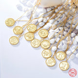 Zodiac Constellation Necklace Astrology Pendant 925 Sterling Silver