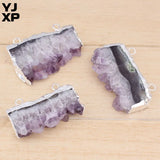 Silver Plated Amethyst Geode Slice Pendant Charm Jewelry