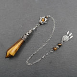 YJXP 12 Faceted Cone Pendulum Dream Catcher Chain Natural Crystal Stone Pillar