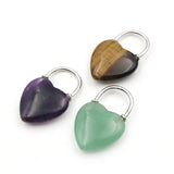 Tigereye Stone Turquoise Love Lock Pendant for Men and Women