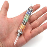 7 Chakra Crystal Bottle Wand Pendulum Pendant