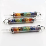 7 Chakra Crystal Bottle Wand Pendulum Pendant