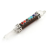 7 Chakra Natural Stone Crystal Wand Pendulum Reiki Balancing Gift
