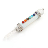 7 Chakra Natural Stone Crystal Wand Pendulum Reiki Balancing Gift
