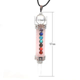 7 Chakra Natural Stone Crystal Wand Pendulum Reiki Balancing Gift