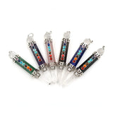 7 Chakra Natural Stone Crystal Wand Pendulum Reiki Balancing Gift
