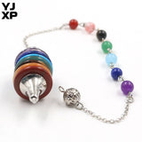 YJXP 7 Chakra Pendulum Natural Crystal Stone Pendant