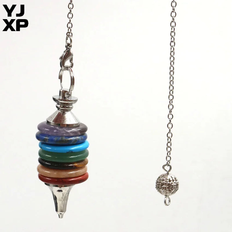YJXP 7 Chakra Pendulum Natural Crystal Stone Pendant