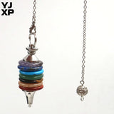 YJXP 7 Chakra Pendulum Natural Crystal Stone Pendant