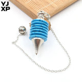 YJXP 7 Layer Stones Pendulum Pendants for Dowsing Divnation