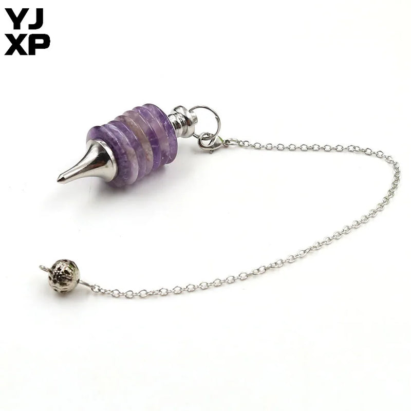 YJXP 7 Layer Stones Pendulum Pendants for Dowsing Divnation