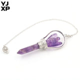 YJXP Angel Hexagonal Prism Pendulum Natural Stones Column Sceptre