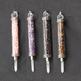 Clear Crystal Hexagonal Pillar Healing Point Wand Sceptre Jewelry
