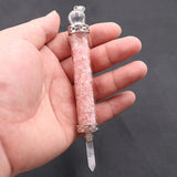 Clear Crystal Hexagonal Pillar Healing Point Wand Sceptre Jewelry