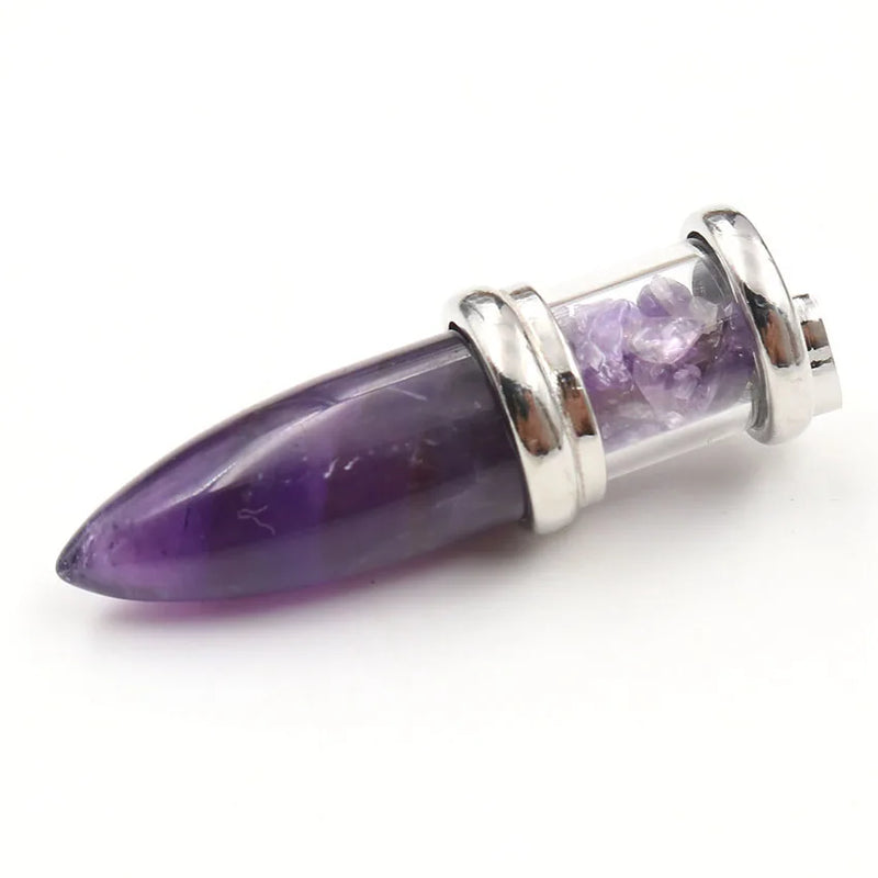 YJXP Cone Shape Wishing Bottle Pendant Natural Gravel Chip Beads