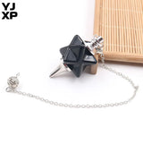 Pink Quartz Crystal Merkaba Pendulum Dowsing Pendant