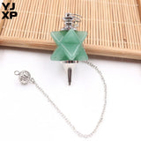 Pink Quartz Crystal Merkaba Pendulum Dowsing Pendant
