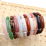 YJXP Natural Stone Crystal Heart Bracelet 8mm DIY Jewelry
