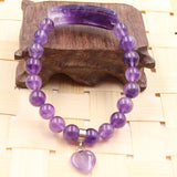 YJXP Natural Stone Crystal Heart Bracelet 8mm DIY Jewelry