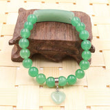YJXP Natural Stone Crystal Heart Bracelet 8mm DIY Jewelry