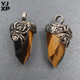 YJXP Pine Cone Shape Crystal Amethyst Pendant Necklace
