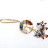 YJXP 7 Chakras Crystal Tree of Life Car Hanging