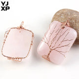 Rose Wire Wrapped Tree of Life Pendant