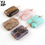Rose Wire Wrapped Tree of Life Pendant