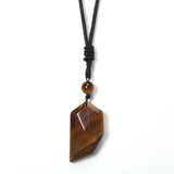 YJXP Gemstone Heart Couples Necklace Natural Crystal Pendant Adjustable Rope