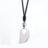 YJXP Gemstone Heart Couples Necklace Natural Crystal Pendant Adjustable Rope