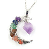 YJXP 7 Chakras Natural Crystals Necklace