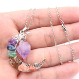 YJXP 7 Chakras Natural Crystals Necklace