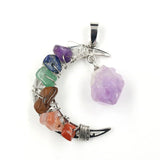 YJXP 7 Chakras Natural Crystals Necklace