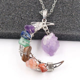 YJXP 7 Chakras Natural Crystals Necklace