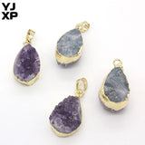 Light Yellow Amethysts Stone Pendant Charm Jewelry