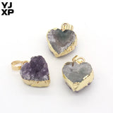 YJXP Light Yellow Amethysts Heart Pendant Charm Gift Jewelry