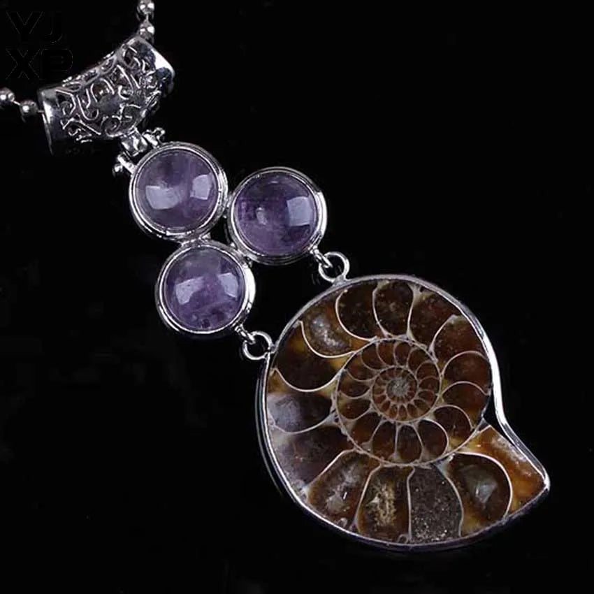 YJXP Unique Ammonite Reliquiae Vintage Pendants Charms Jewelry