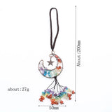 YJXP 7 Chakra Crystal Moon Car Hanging Tassel Pendant for DIY Necklace