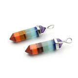 YJXP Reiki 7 Chakra Hexagonal Column Pendant Charm Jewelry