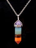 YJXP Reiki 7 Chakra Hexagonal Column Pendant Charm Jewelry