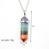 YJXP Reiki 7 Chakra Hexagonal Column Pendant Charm Jewelry
