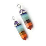 YJXP Reiki 7 Chakra Hexagonal Column Pendant Charm Jewelry