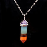 YJXP Reiki 7 Chakra Hexagonal Column Pendant Charm Jewelry